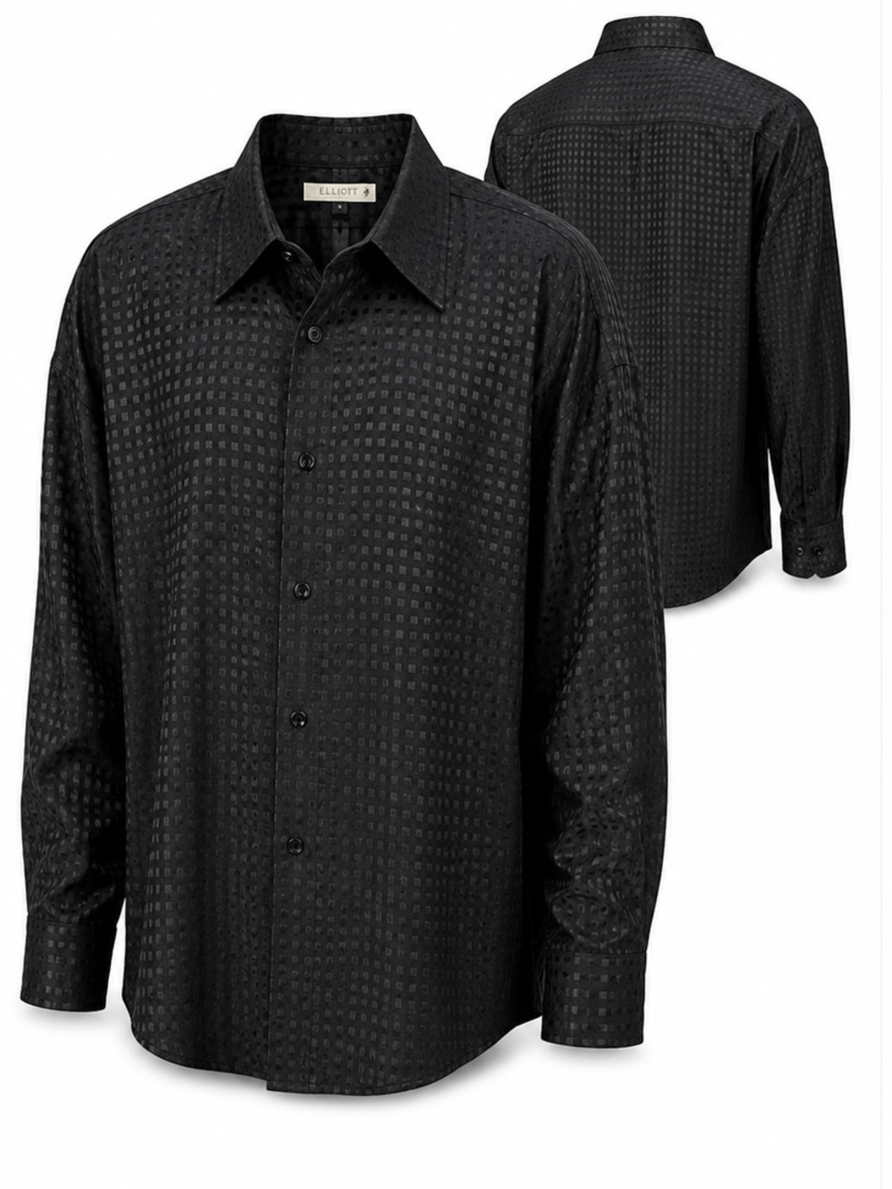 Elliott Black Textured Button-Up Shirt